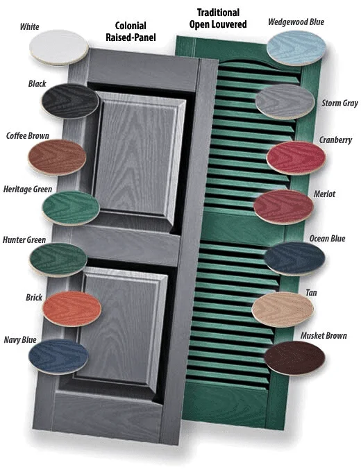 Exterior shutter colour options — popular swatches and finishes