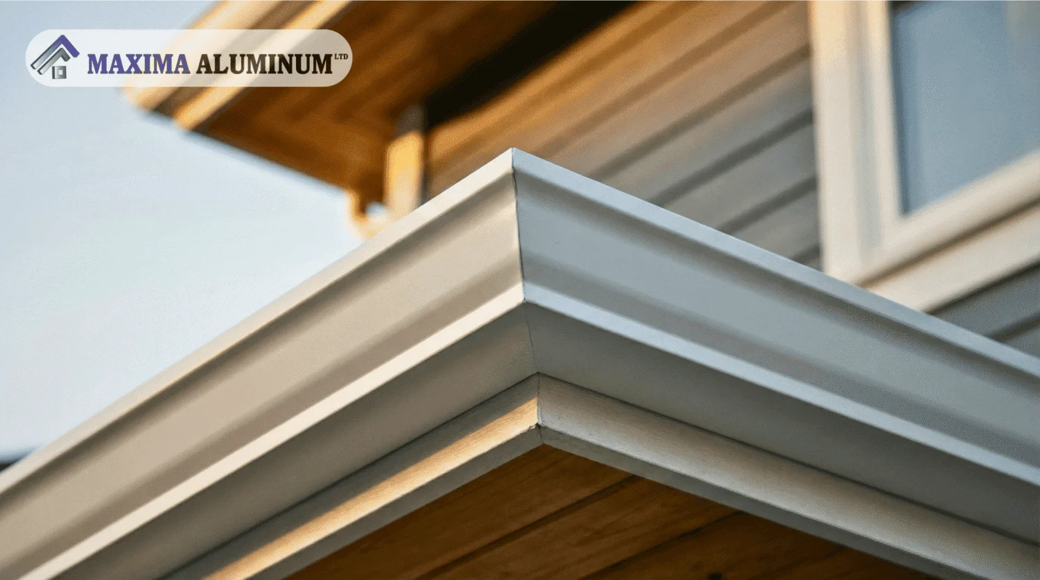 Custom hand-mitered aluminum eavestrough corner