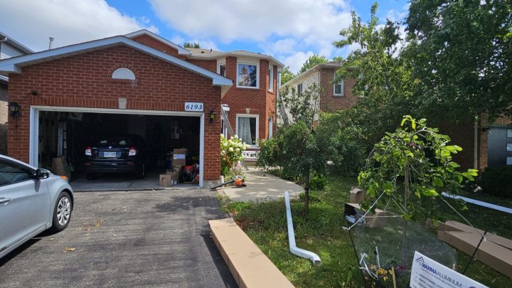 Eavestrough and downspouts replacement in Erindale