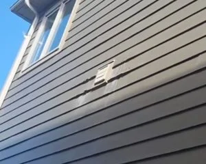 Siding damaged caused by vent exhaust 