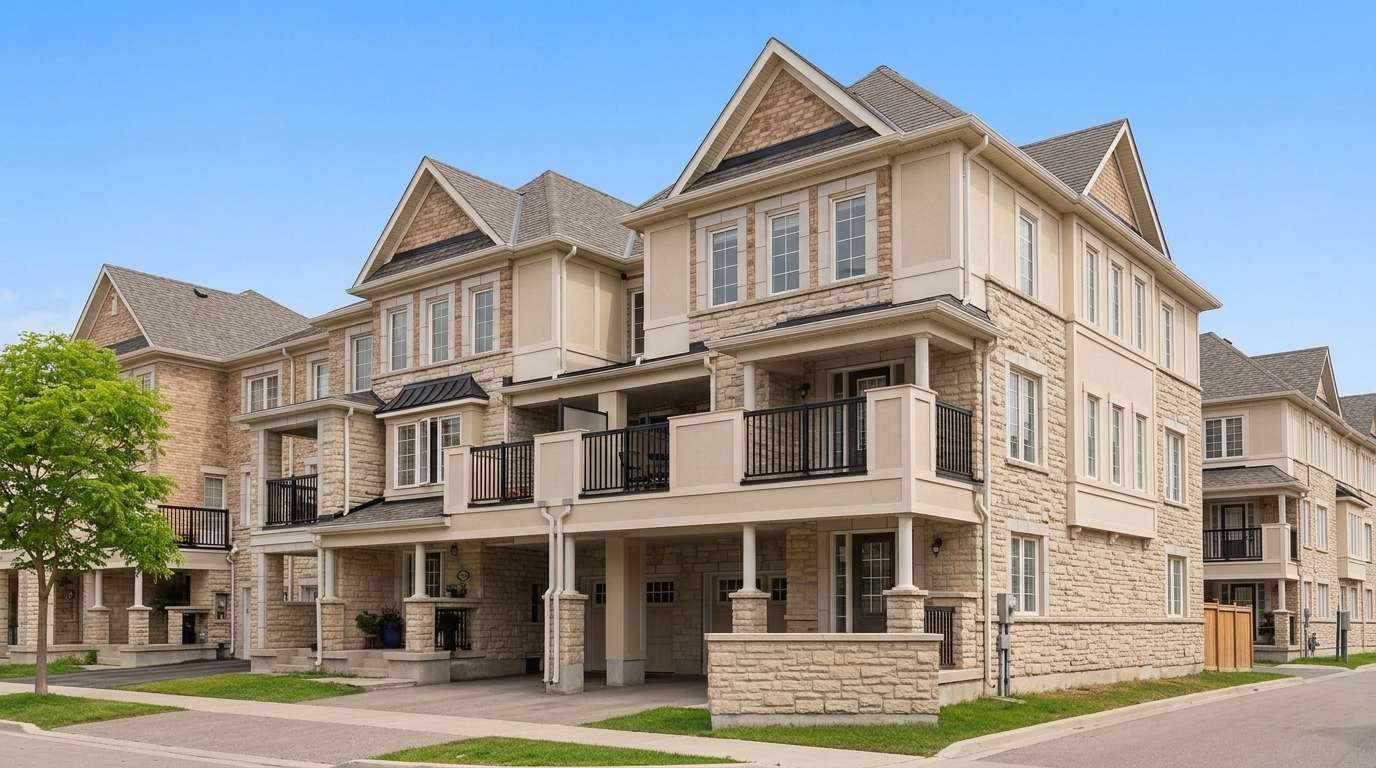 Multi-unit townhouse exterior project by Maxima Aluminum LTD in the West GTA